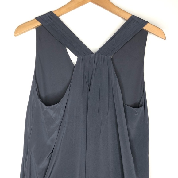 Club Monaco Silk Charcoal Dress 4 Gray - Picture 5 of 7